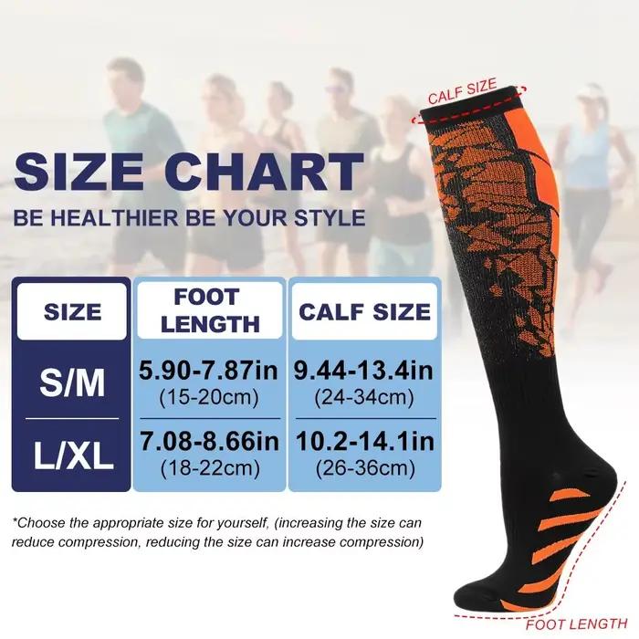 Paire chaussettes compression sport chasse soutien mollet running infirmières grossesse circulation hommes femmes