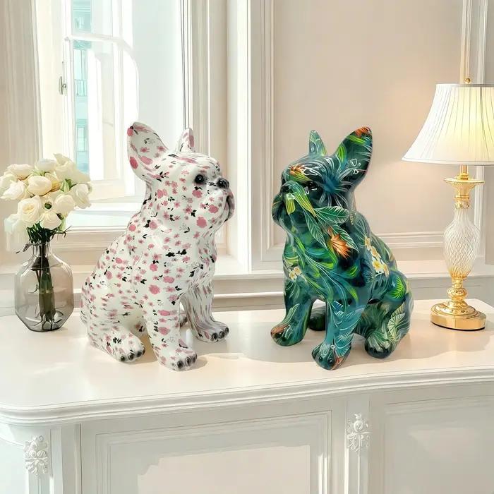 Figurine de bouledogue français assis