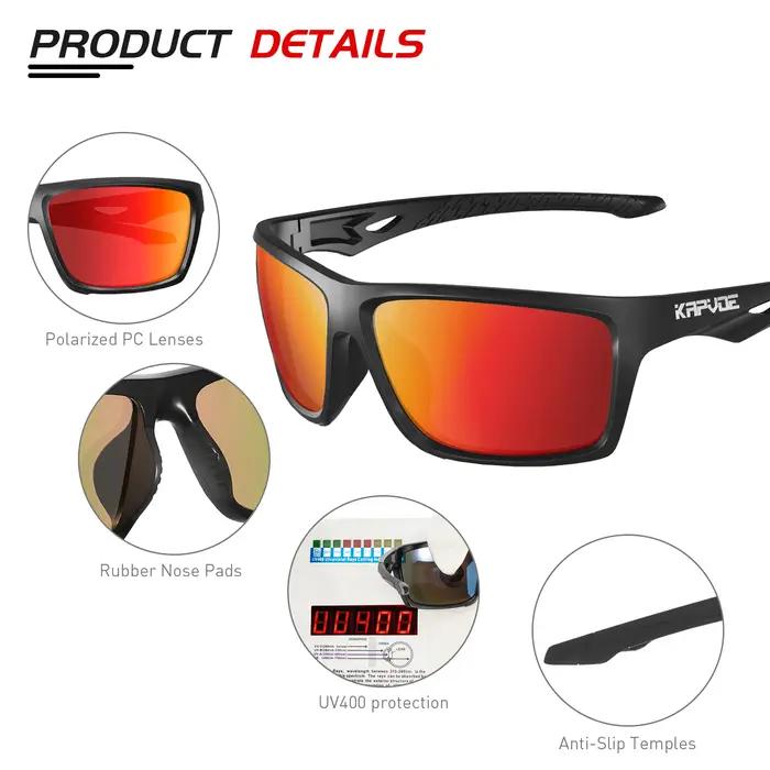 Lunettes de randonnée polarisées Kapvoe homme UV400 lentilles PC HD outdoor chasse 2026