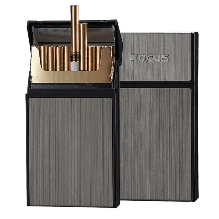 Boîte à Cigarettes Portable en Métal Laqué pour Hommes et Femmes Occasions Spéciales Capacité 20 Pièces Argent Or Noir