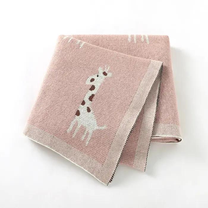 Couverture en coton 100 pour bébé fille et garçon à carreaux girafe mignonne pour toutes les saisons usage quotidien et occasions spéciales