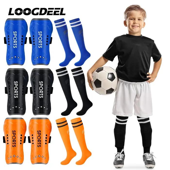 Loogdeel-Planche de protection du tibia de football, ensemble de chaussettes de sport, chaussettes c