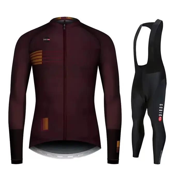 Gobikcomparator-Ensemble de cyclisme respirant à manches longues pour hommes, vêtements de vélo de m