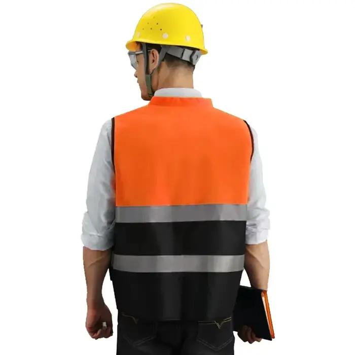 Gilet de travail robuste avec fermeture éclair et poches pour hommes et femmes, polyester tricoté, pour construction et mines, uniforme d'ingénieur ou de volontaire, cadeau professionnel pour homme ou femme
