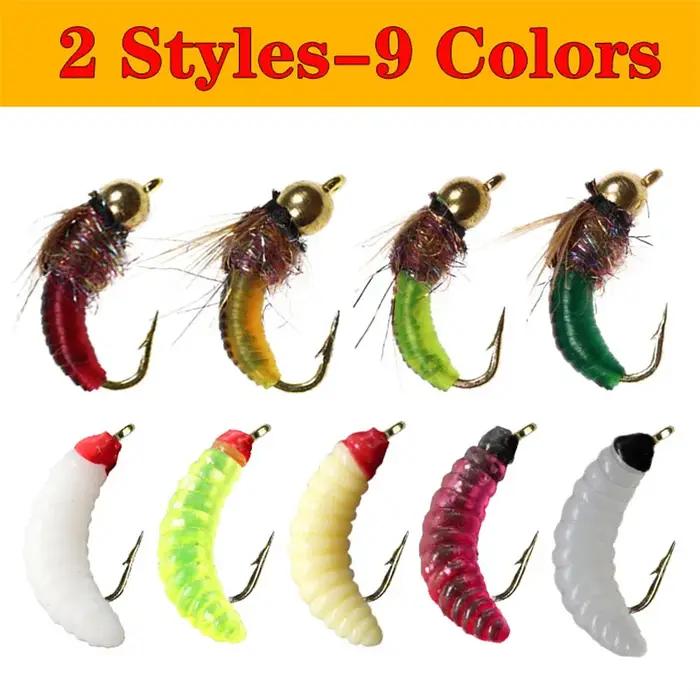 3 pièces tête de perle en laiton coulant rapide nymphe asticots Bug ver mouches truite mouche pêche