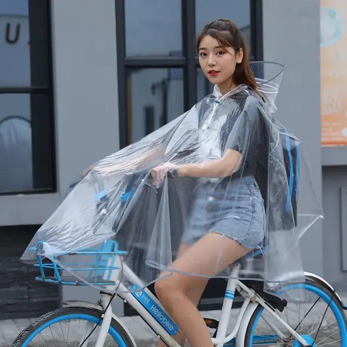 EVA imperméable pour vélo cyclisme Poncho sac à dos conception adulte vêtements de pluie bande réfléchissante transparen