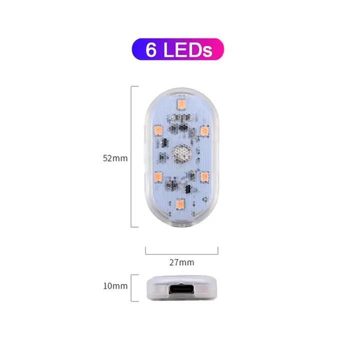 1 pièces Mini USB Type C charge LED veilleuse 6/8 SMD capteur tactile voiture atmosphère lampe placard tiroir cuisine