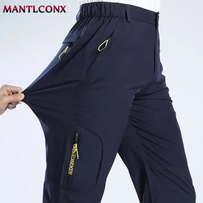 Pantalon été léger fin homme sweatpants stretch séchage rapide randonnée camping joggers grandes tailles