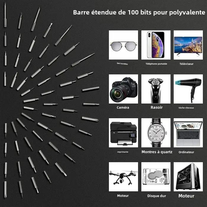 Jeu de tournevis électriques de précision 120 en 1