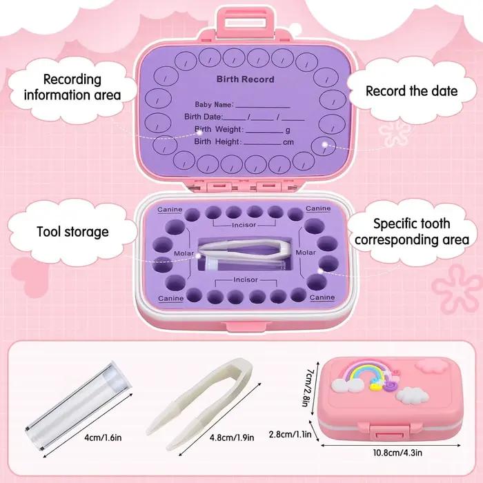 Boîte à souvenirs pour dents de bébé, porte-dents colorés, organisateur de conteneur pour dents perd