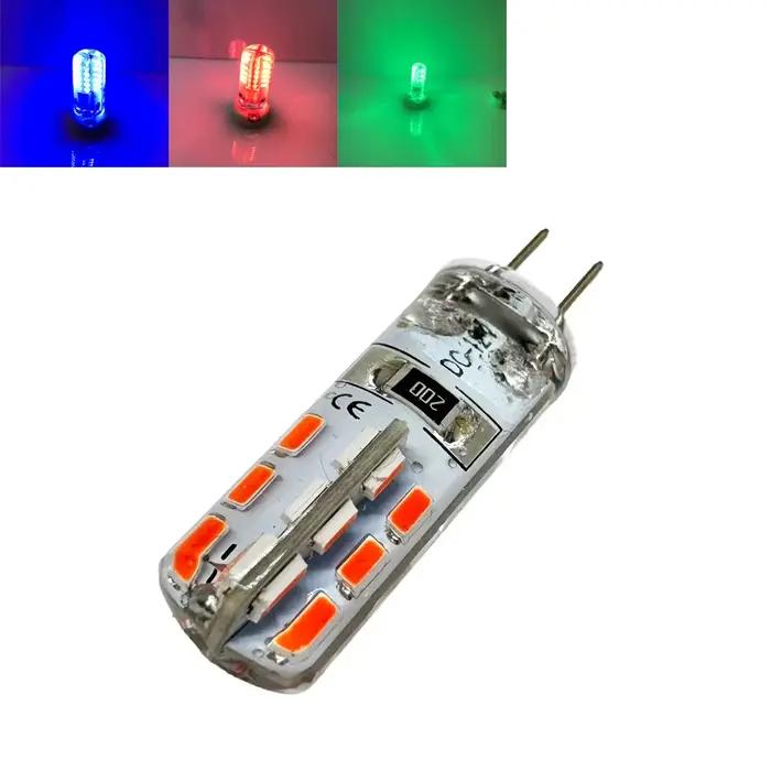 Mini ampoule de maïs G4 LED pour la décoration de lustre à la maison, lampe en silicone, bleu, vert,