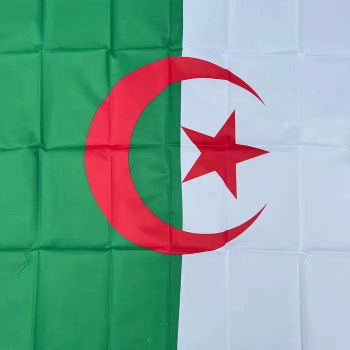 Drapeau National Algérien Grand Format 150x90cm Polyester Double Couture Décoration Intérieure Extérieure Occasions Spéciales