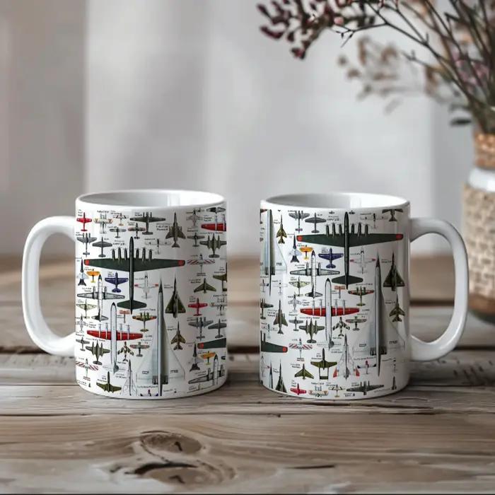 Tasse d'art d'aviation en édition limitée pour homme avec design minimaliste en céramique porcelaine occasions spéciales