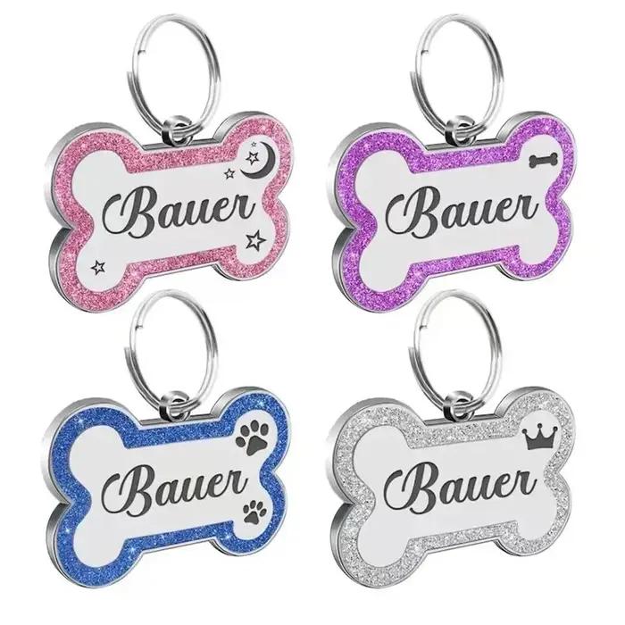 Étiquette d'identification Double face personnalisée pour chien et chat