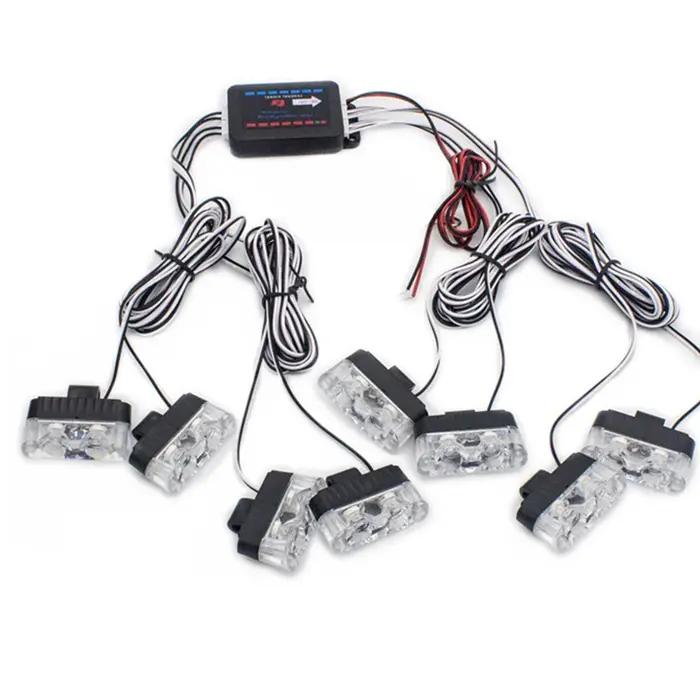 2 LED pince de Police lumières stroboscopiques rouge bleu ambre lampe Flash 12V véhicule pare-chocs
