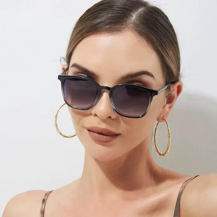 Lunettes de soleil carrées pour hommes et femmes, monture rectangulaire, Oculos Y2K rétro dégradé Hi