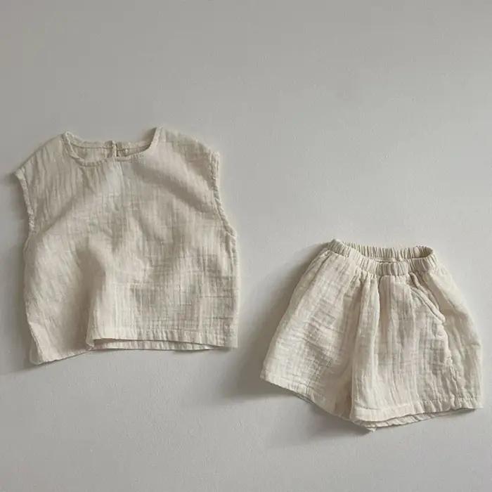 Ensemble de vêtements pour enfants 2025, nouveau costume d'été pour garçon, haut confortable de coul