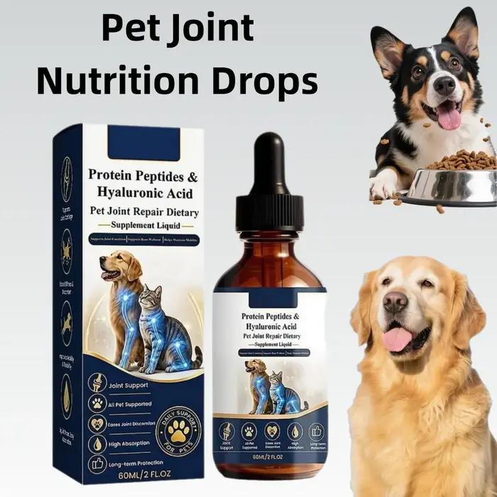 Gouttes nutritives pour les articulations des animaux de compagnie avec peptides et acide hyaluroniq