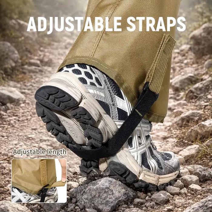 Guêtres de jambe pour hommes et femmes réglables pour les bottes de randonnée dans l'escalade chasse Trekking