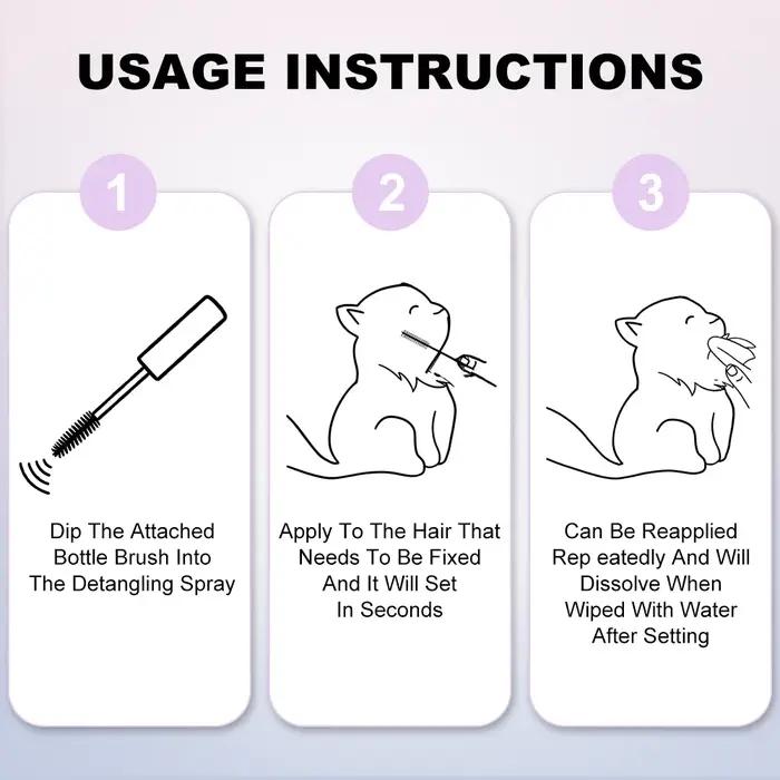Gel démêlant pour poils d'animaux pour chiens et chats – Formule à base de plantes
