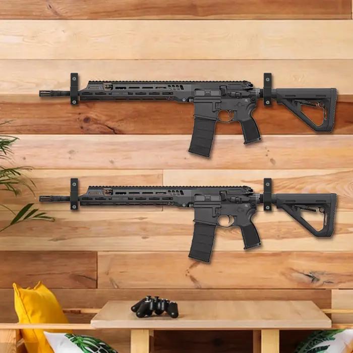 Support mural horizontal pour 8 armes à feu, support pour fusils, crochets pour fusils de chasse, support pour pistolets, présentoir pour armes à feu
