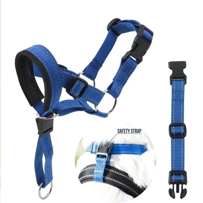 Collier anti-aboiement en nylon respirant avec muselière réfléchissante pour entraîner et sécuriser votre chien lors des promenades et randonnées nocturnes