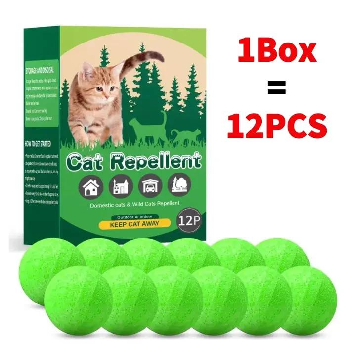 Lot de 12 répulsifs pour chats, huile essentielle de menthe poivrée naturelle, pour extérieur et int
