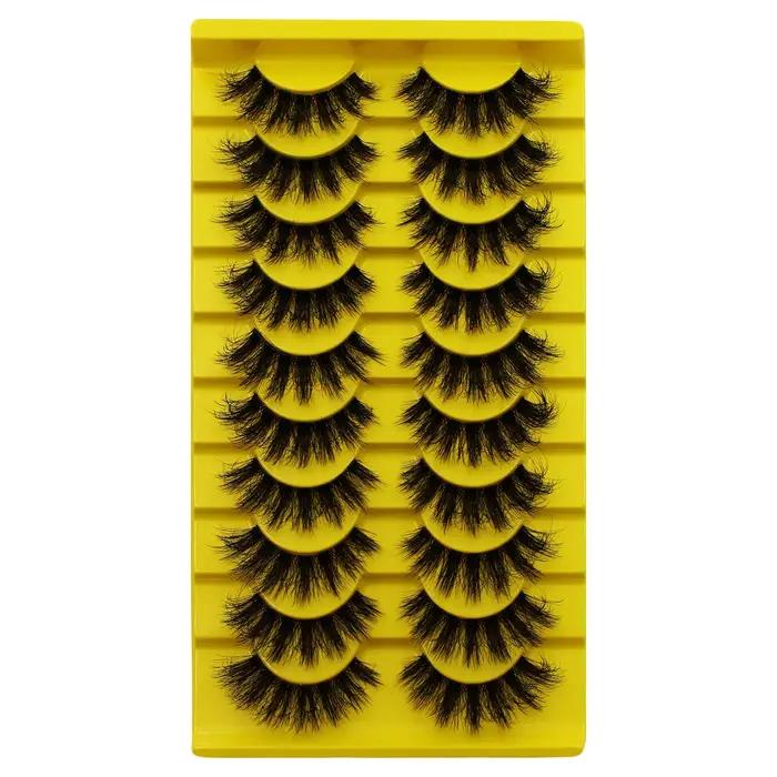 10 paires de faux cils russes moelleux 3D faux cils maquillage désordre faux cils moelleux épais cil