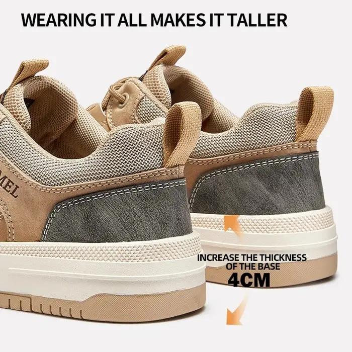 GOLDEN CAMEL Chaussures pour hommes, style rétro, pour le skateboard, rehaussantes, basses, de sport