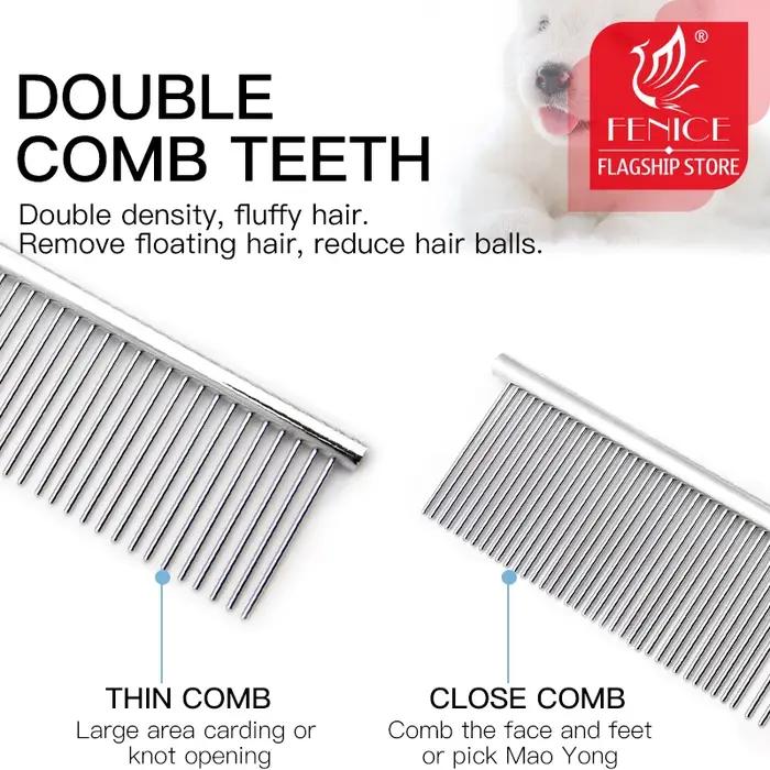 Peigne en acier inoxydable pour animaux de compagnie