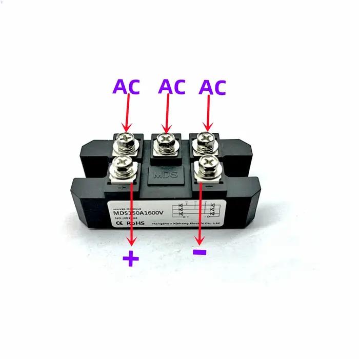 Redresseur de pont à diodes triphasées MDS150A MDS100A 100A 150A Amp 1600V