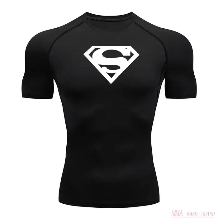 Chemise de sport à Compression pour hommes, T-Shirt à manches courtes, séchage rapide, haut de fitne
