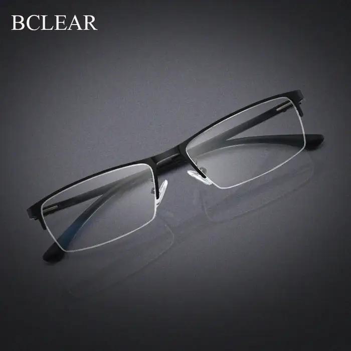 BCLEAR – lunettes à demi-bord en alliage métallique pour homme, verres optiques de Prescription, nou