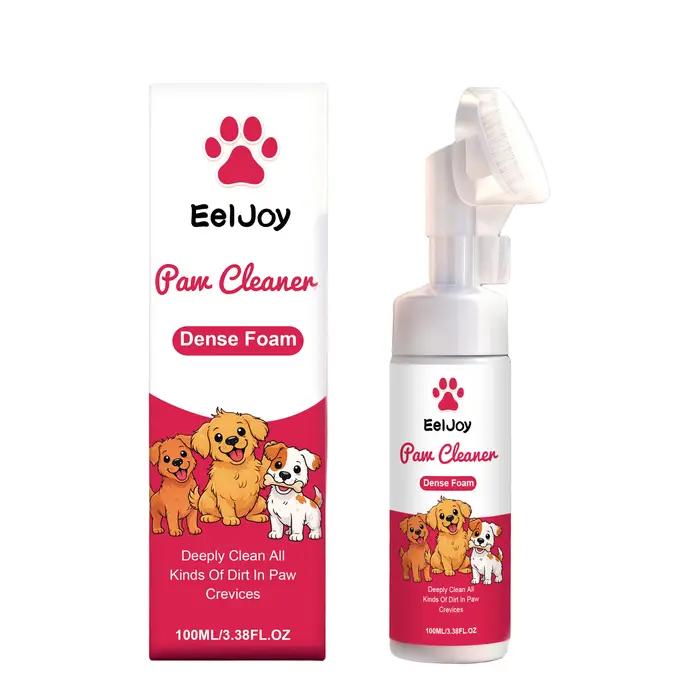 Mousse nettoyante pour pattes de chiens et chats 100 ml avec brosse, nettoyage en profondeur rapide,