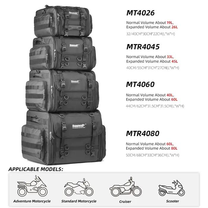 Bal inowalk-Sac de Voyage Étanche pour Moto, Sacoche de Selle Extensible, de Grande Capacité, pour M