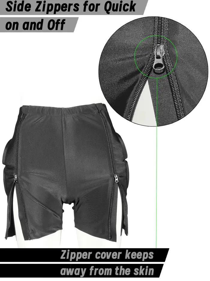 AVIVOR-Short de protection pour patinage artistique, short avec fermeture éclair latérale et rembour