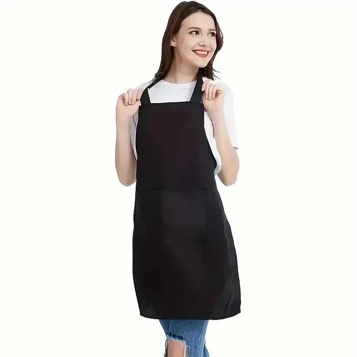 Tabliers noirs résistants avec grandes poches pour cuisine, barbecue, travail et serveurs de restaurant occasions familiales et amicales