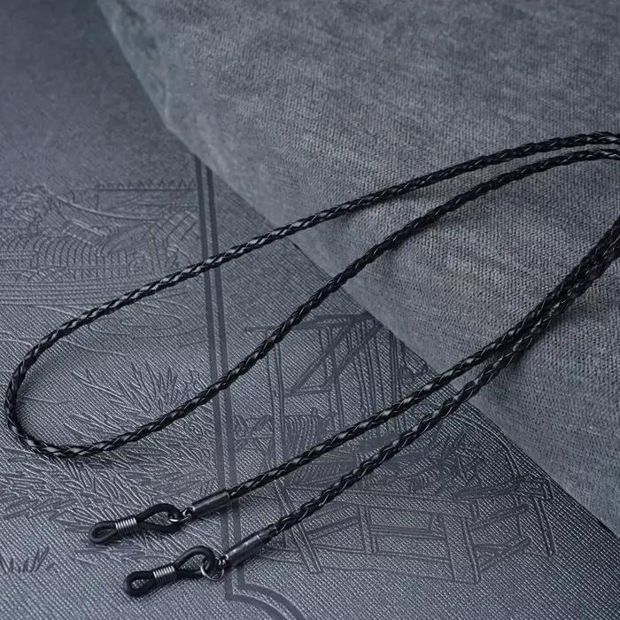Lunettes en cuir pour hommes et femmes, 1 pièce, chaîne en corde tissée, à lacets, pour Sports de pl