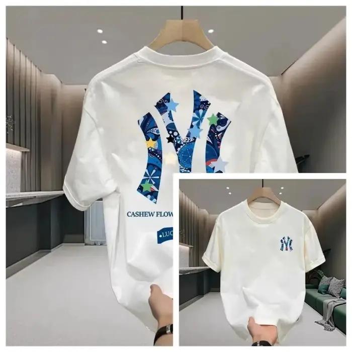 T-shirt Homme Coton Épais Marque Tide 2026 – Tendance Été Décontracté Col Rond Ample Imprimé – Vêtem