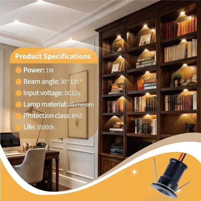 Mini Downlight LED 12V 1W Encastré Petit Spot Plafond Cuisine Chambre Escalier NikLed Projecteur avec AC110-220V aved