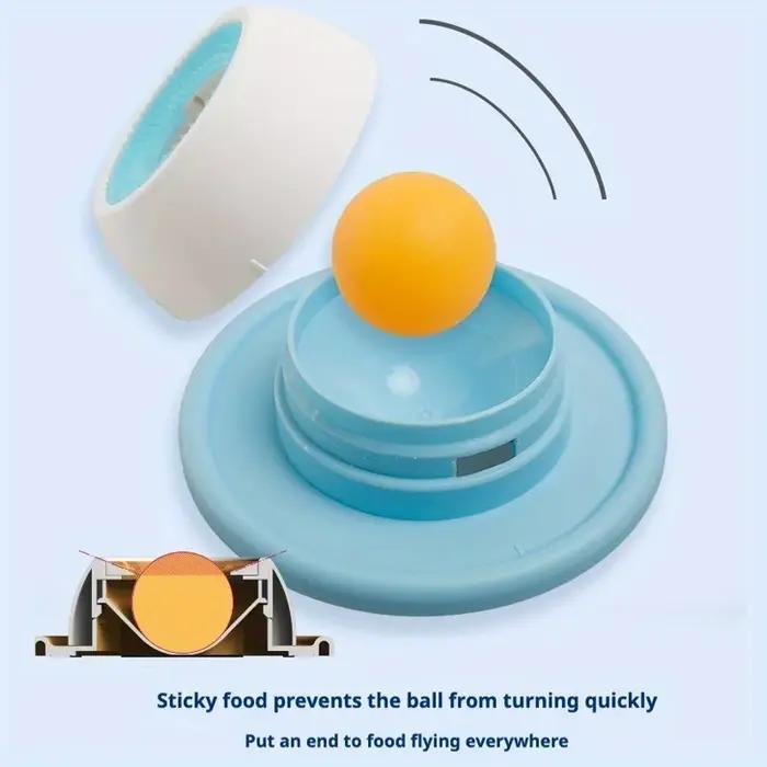 Tapis de léchage pour chien avec boule rotative pour alimentation lente | Jouet pour chiot en forme de pot de yaourt à