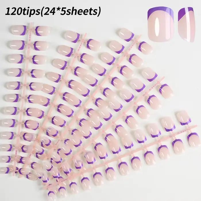 120/240 pièces français court carré faux ongles 12 tailles couverture complète presse sur ongles bri