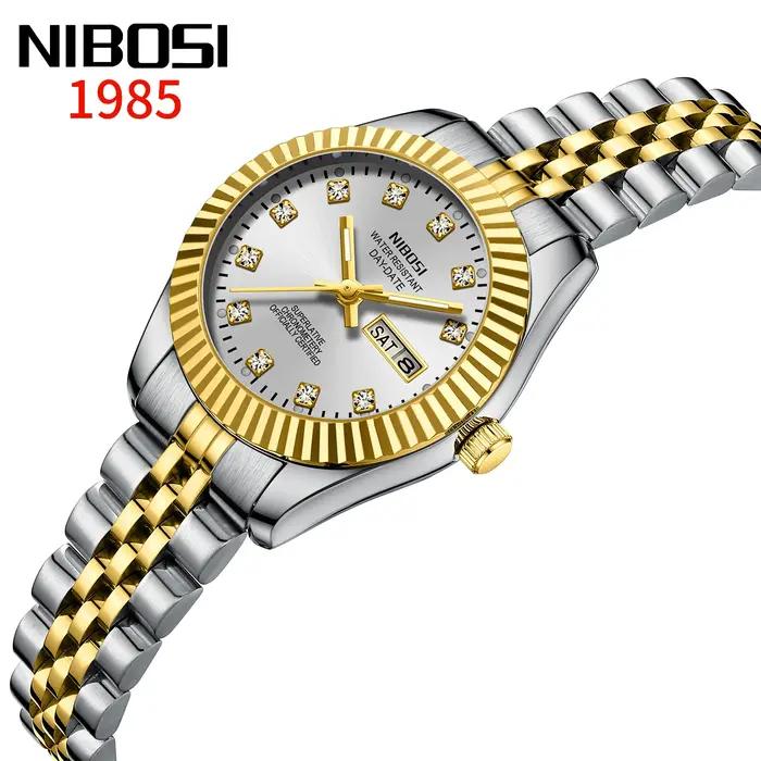 Montre femme NIBOSI luxe mode - Simple professionnelle acier inoxydable bracelet dame