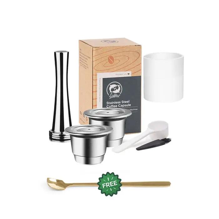 Pour Nespresso Capsule de café réutilisable en acier inoxydable riche Crema expresso filtres rechargeables dosette adapt