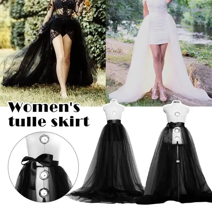 Steampunk Tulle jupe 3 couches Tutu jupes femmes gothique Punk Sexy Lolita Cocktail fête Club cravat