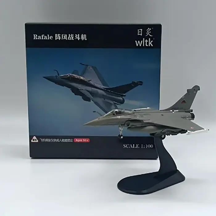 Modèle de chasseur Rafale C de l'armée de l'air française en alliage, échelle 1:100, modèle fini, dé