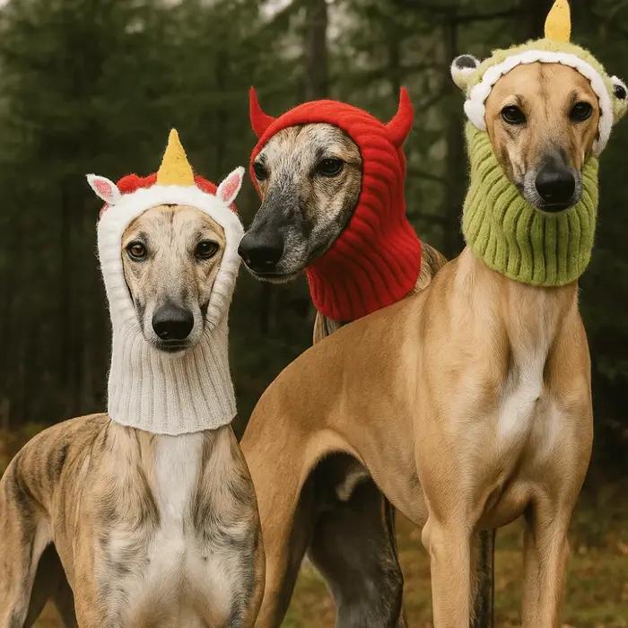 Cuccion habiller chaud chien couvre-tête dessin animé mode animal tricoté chapeau confortable doux animal de compagnie apaisant couvre-chef fête pour animaux de compagnie