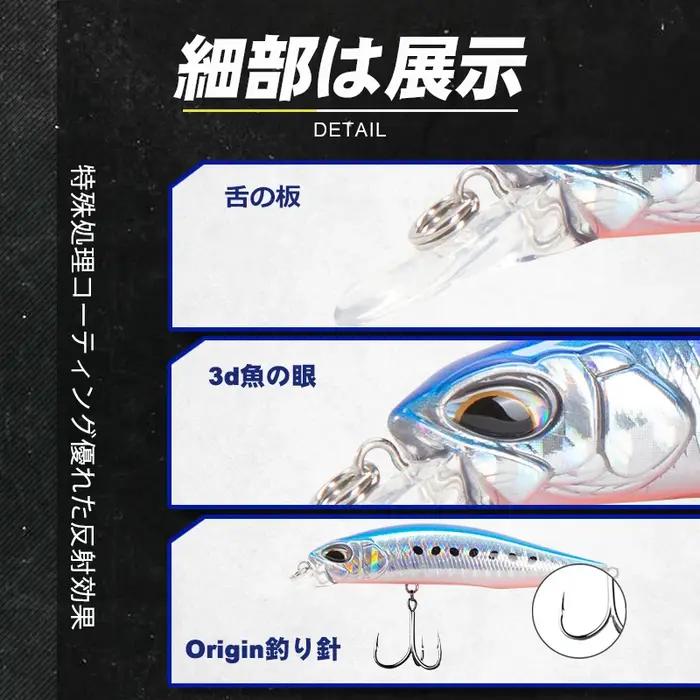 D1 Realis méné leurres de pêche truite leurre 77mm/8.4g suspension 65mm/5g coulant artificiel dur Wo