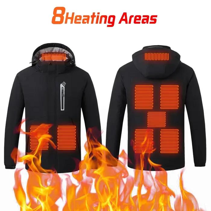 Veste d'assaut à capuche chauffante USB pour homme, imperméable, chaud, moto, cyclisme, hiver, nouve