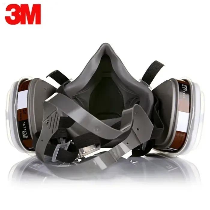 Masque à gaz 3M 6200 demi-masque réutilisable pour peinture en aérosol protection contre particules et vapeurs toxiques sécurité artisanale professionnel